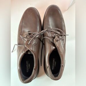 Rockport TruTech Mens Size 10.5 M Brown Leather Plain Toe Lace Up Oxford Shoes